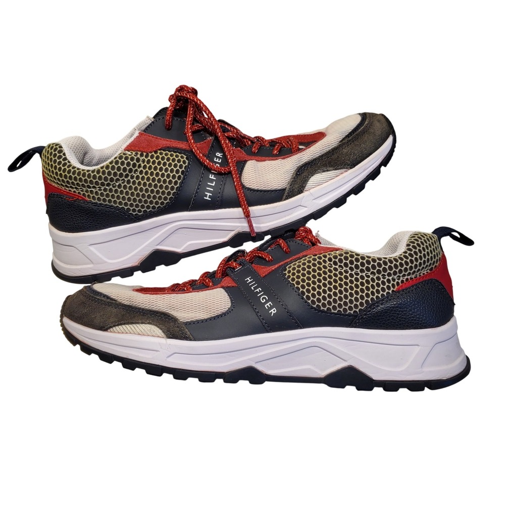 Tommy Hilfiger Mens Lightweight Runner Sneakers Navy Red White FMCFMO2009 10